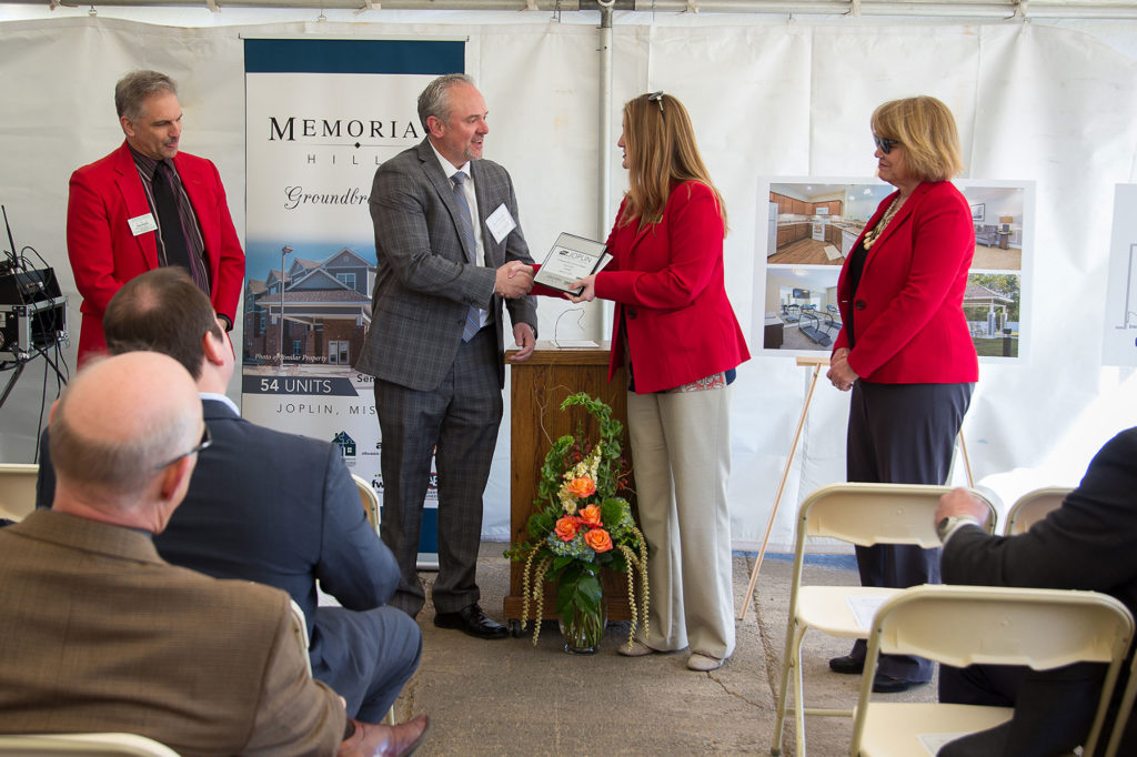 Memorial Hills, a new senior low income housing tax credit development located in Joplin, Missouri, was awarded by the Joplin Area Chamber of Commerce.