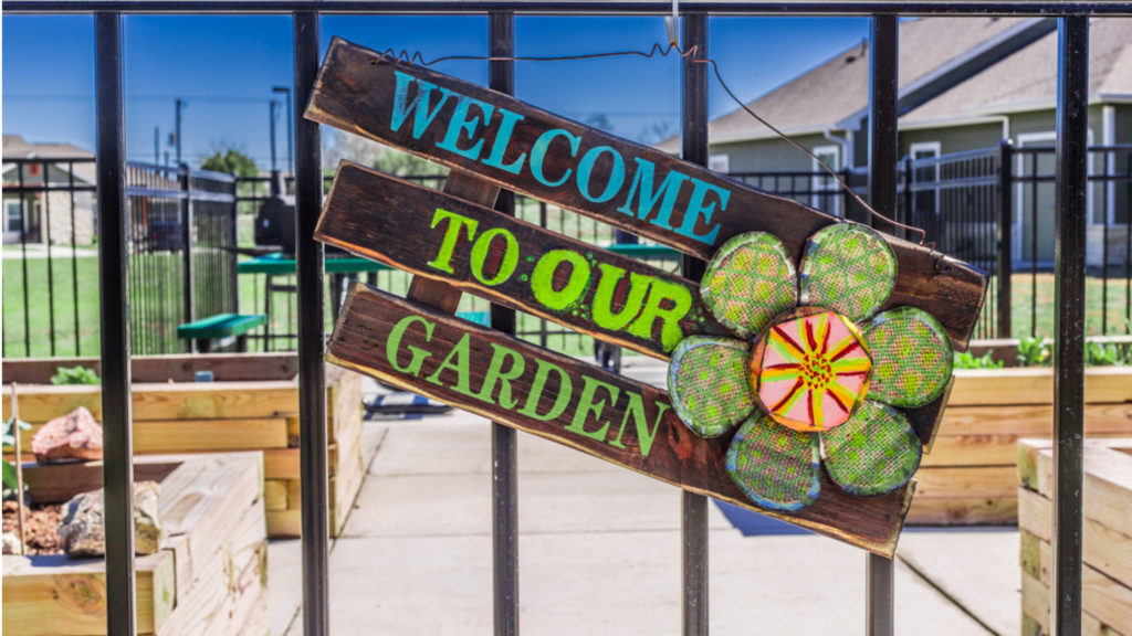 Residents at Hidden Glen, a FWM senior community in Salado, Texas, use the community garden to grow their own vegetables and other plants.