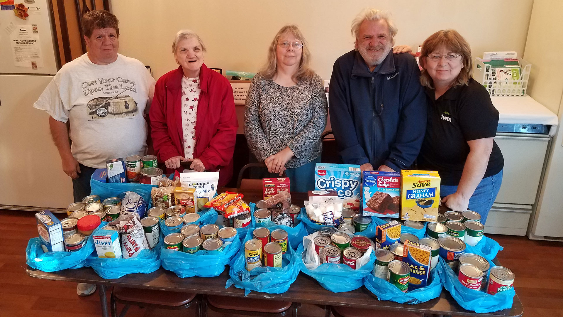 Ironton Estates residents and staff collected 165 non-perishable items during a food drive for the Arcadia Valley Food Pantry. Pictured above: Carrie Declue, Ellen Green, Lisa Nichols, Clarence Nash and Property Manager Tina Zangara.